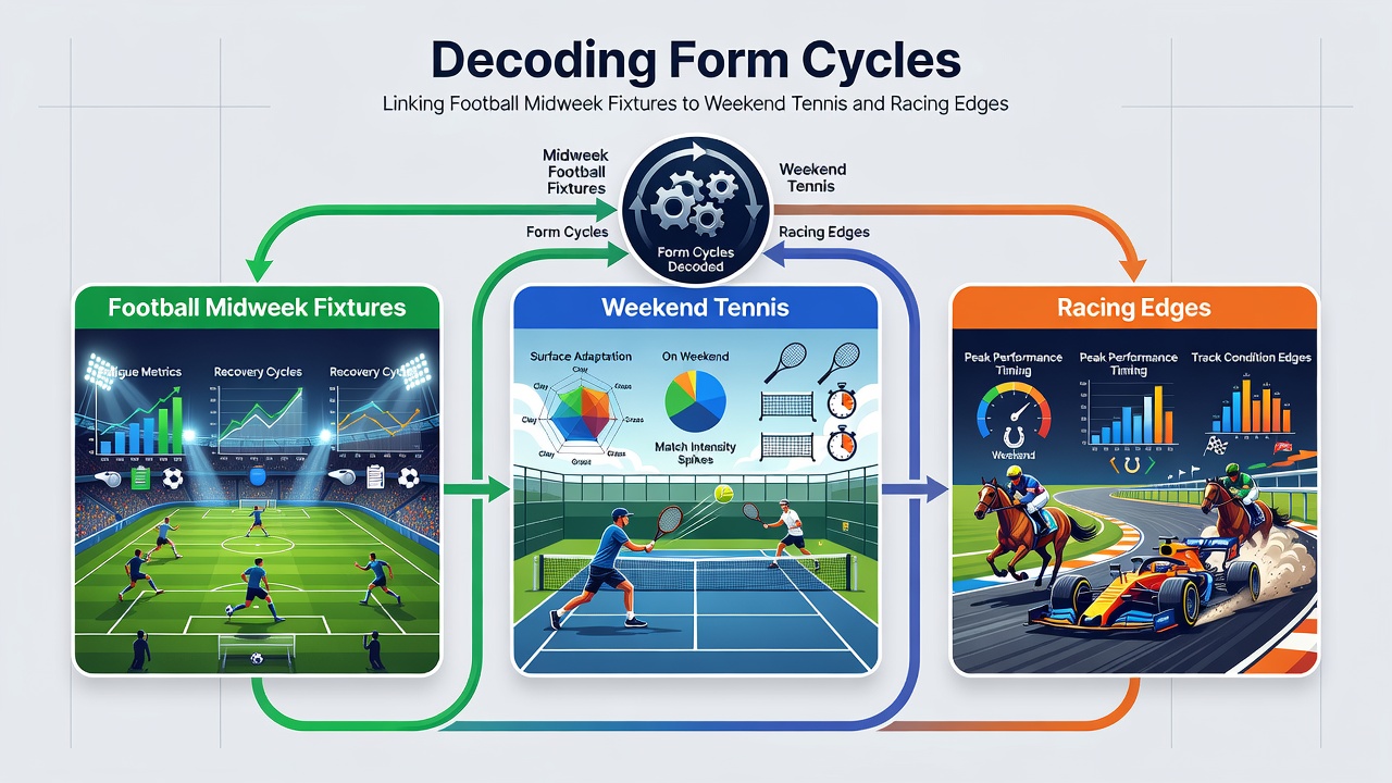 Data charts showing cross-sport performance correlations between midweek and weekend fixtures