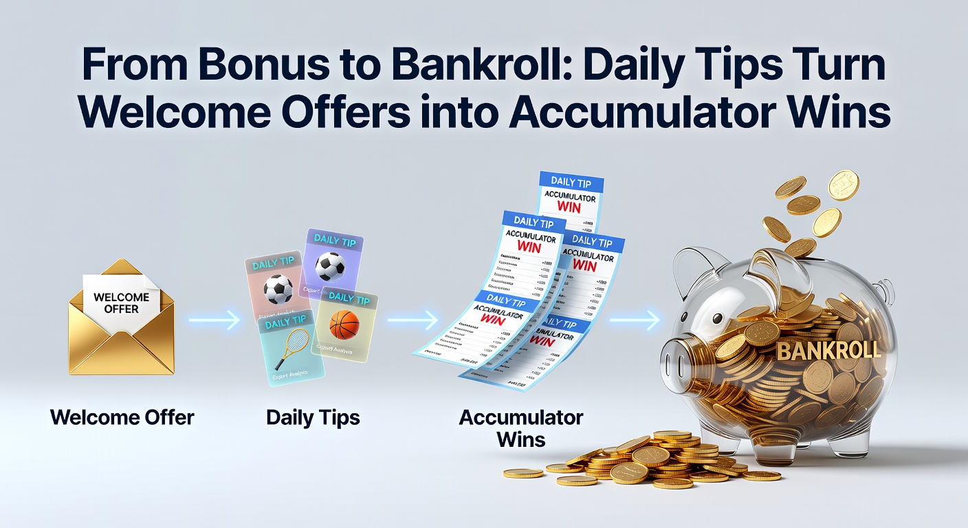 Vibrant display of sports betting slips stacked with winning accumulator payouts alongside welcome bonus promotions