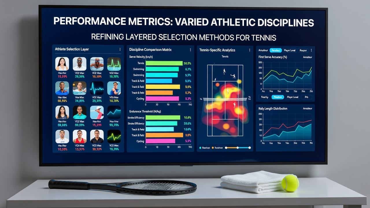 Detailed performance tracking tools used in layered selection for basketball tennis and horse events