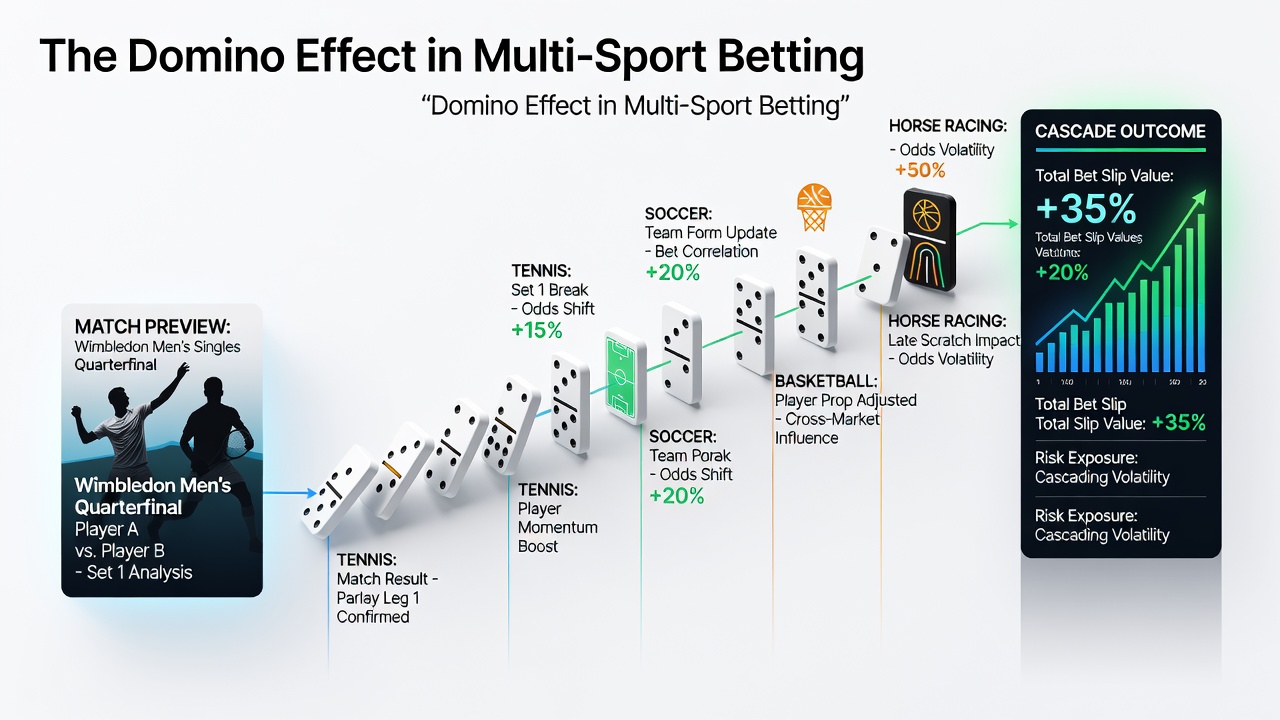 Graph depicting accumulator payout changes across tennis and racing markets